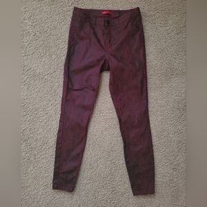 Jennifer Lopez Women's Burgundy Snake Print Pants